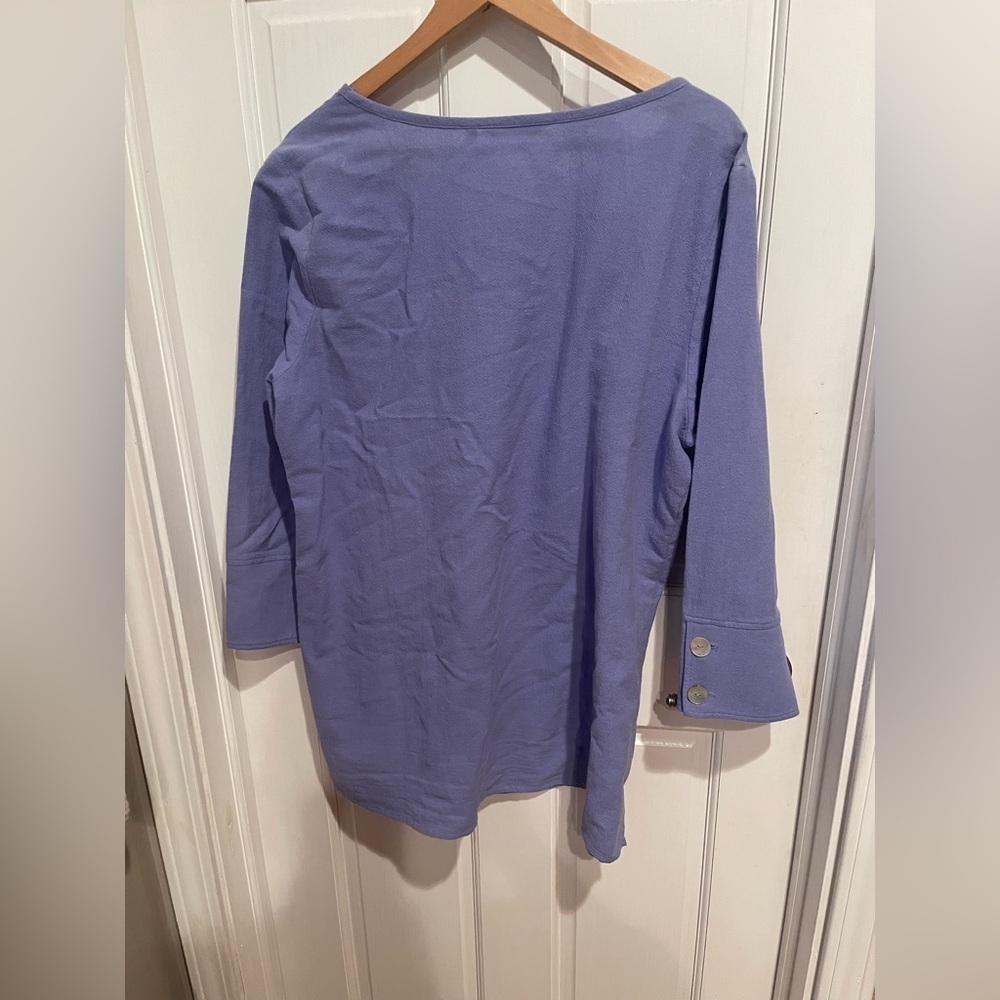 Soft Surroundings Purple Tunic with Button Accents L - Picture 4 of 5